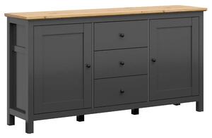 Comoda HESEN, gri grafit/stejar artisan, PAL, 186x44x96 cm