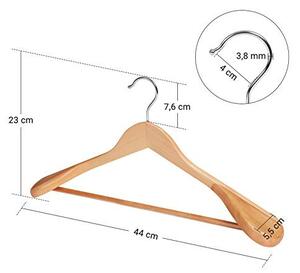 Set de 6 umerase din lemn, Songmics, Natural-Argintiu, 44.5x23.5x5.5 cm