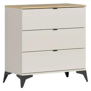 Comoda GLAMOUR, stejar/casmir, PAL, cu 3 sertare, 85x42x90 cm
