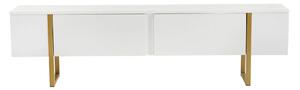 Comoda TV SERENITY, alb/auriu, PAL/metal, 180x30x50 cm