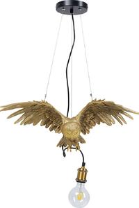 Pendul 'Owl' auriu, realizat din oțel și polirasină, cu finisaj lucrat manual, lățime de 57 cm, înălțime de 28 cm - lumină glamuroasa în casa ta