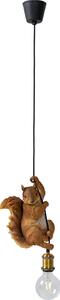 Pendul Squirrel Stil Avangardist, Culoare Maro, Realizat din Material Sintetic, cu Abajur Maro, Lățime 20 cm, Finisaj Manual, Înălțime 38 cm