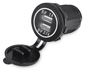 Priza incarcator USB auto dual port 5V 1A si 2.1A