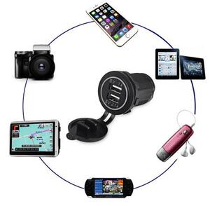 Priza incarcator USB auto dual port 5V 1A si 2.1A