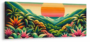 Tablou - Apus de soare multicolor (120x50 cm)
