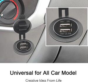 Priza incarcator USB auto dual port 5V 1A si 2.1A