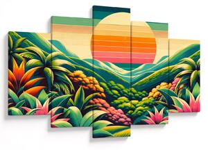 Tablou - Apus de soare multicolor (150x105 cm)