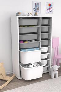 Dulap multifunctional, Stone storm, UnicUtil, Culoarea Alb Gri
