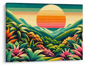 Tablou - Apus de soare multicolor (70x50 cm)