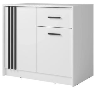 Comoda CANADA CY24, alb/negru, PAL laminat, 102x42x94 cm