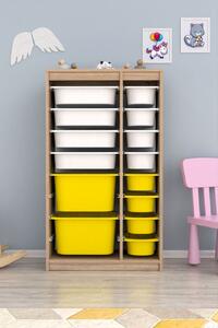 Dulap multifunctional, Flame drift, UnicUtil, Culoarea Stejar Alb Galben
