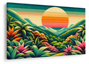 Tablou - Apus de soare multicolor (90x60 cm)