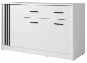 Comoda CANADA CD24, alb/negru, PAL laminat, 150x42x94 cm