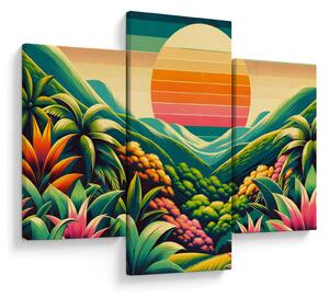 Tablou - Apus de soare multicolor (90x60 cm)