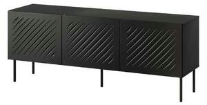 Comoda TV SIENA, negru, PAL laminat/metal, 151x40x60 cm