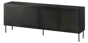 Comoda SIENA, negru, PAL laminat/metal, 201x40x75 cm