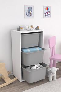 Dulap multifunctional, Stone wave, UnicUtil, Culoarea Alb Gri