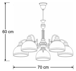 Brilagi - Lustră pe tijă TAURUS 5xE27/15W/230V diam. 70 cm bronz