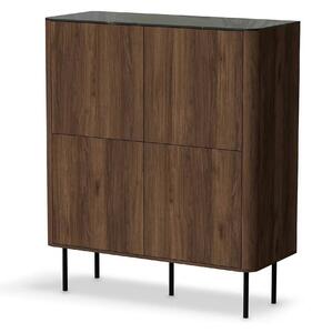 Comoda SOLANO KM-2, nuc/negru, PAL laminat, 100x40x116 cm