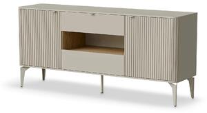 Comoda BELUCI, casmir/stejar, PAL laminat/metal, 160x40x76 cm