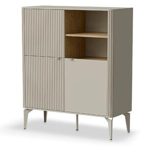 Comoda BELUCI, casmir/stejar, PAL laminat/metal, 97x40x116 cm