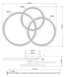 Globo 67329-72 - Plafonieră LED dimabilă ALAINA 72W/230V 2700-6000K 50x75 cm+telecomandă