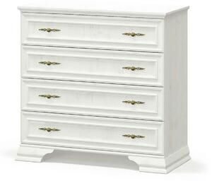 Comoda pin alb anderson IRYS, PAL laminat, cu 4 sertare, 93x39x89 cm