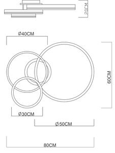 Globo 67260-72 - Plafonieră LED dimabilă RUBIO 72W/230V 2700-6000K 60x80 cm+telecomandă