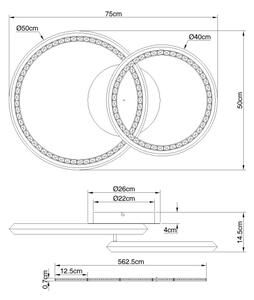 Globo 67329-50 - Plafonieră LED reglabilă ALAINA 50 W/230 V 2700-6000 K 50 x 75 cm + telecomandă inclusă