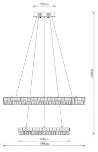 Globo 67387-72 - Lustră LED dimmabilă suspendată pe cablu LAUREL 72W/230V, sticlă transparentă + telecomandă