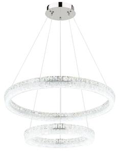 Globo 67387-72 - Lustră LED dimmabilă suspendată pe cablu LAUREL 72W/230V, sticlă transparentă + telecomandă