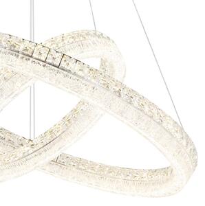 Globo 67387-72 - Lustră LED dimmabilă suspendată pe cablu LAUREL 72W/230V, sticlă transparentă + telecomandă