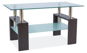 Masuta LISA, transparent/wenge, sticla securizata, 100x60x45 cm