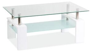 Masuta LISA, transparent/alb, sticla securizata, 100x60x55 cm