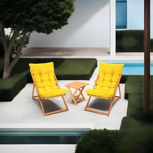 Set Gradina - Masa si Scaune (3 Bucati), Group mist, UnicUtil, Culoarea Galben Natural