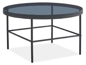 Masuta VANESSA, negru, sticla/metal, 80x80x45 cm