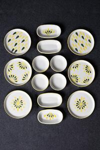 Set Farfurii (14 Bucati), Bits stone, UnicUtil, Culoarea Verde