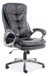 Scaun de birou Q-270, negru/crom, piele ecologica/metal, 66x50x114/124