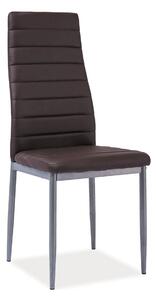 Scaun tapitat H261 BIS, maro/argintiu, piele ecologica/metal, 40X38X96