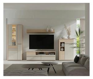 Mobila living led OSLO, stejar riva/casmir, PAL laminat, 4 piese