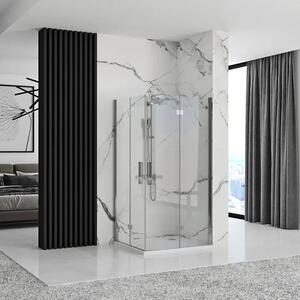 Rea Molier Double, cabină de duș cu ușă rabatabilă 90 (uşă) x 90 (uşă), sticlă transparentă de 6 mm, profil cromat, KPL-K6372