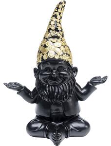 Figurina decorativa Gnome Meditation Negru/Auriu 19