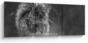 Tablou - Veveriță în timpul iernii (cu ceas) (90x30 cm)