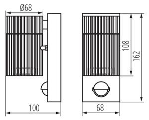 Kanlux 46202 - Aplică tip spot pentru exterior cu senzor RADILO, 1x GU10/11W/230V, IP44, negru