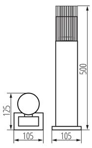 Kanlux 46204 - Lampă de exterior RADILO 1x GU10/11W/230V, 50 cm, IP44, neagră