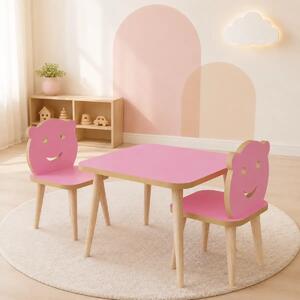 Set masa+ 2 scaune pentru copii Bambi Homs roz