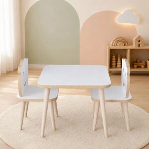 Set masa + 2 scaune copii – PAL alb, Bambi