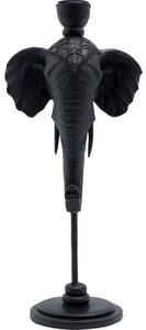 Suport lumanari Elephant Head Negru 36cm