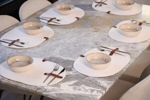 Set Suporturi Masa (6 Bucati), Bundle leaf, UnicUtil, Culoarea Crem
