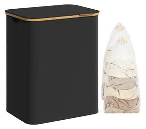 Cos de rufe 130 L DUOBOX cu doua compartimente, negru